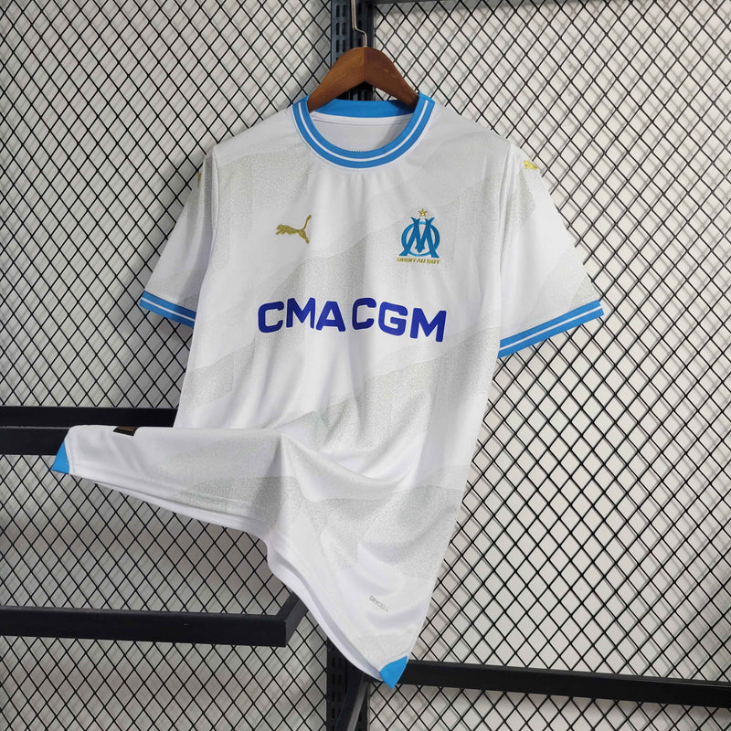 Camisa Olympique Marseille Home 2023/24 - Puma Torcedor Masculina - Branca/Azul