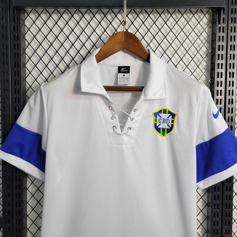 Camisa Seleção Brasil 2004/06 - Nike Retrô Masculina - Branca/Azul