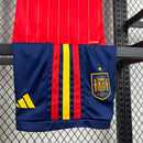 Conjunto Kit Infantil Seleção Espanha Home 2026/27 - Adidas Torcedor - Vermelha/Azul