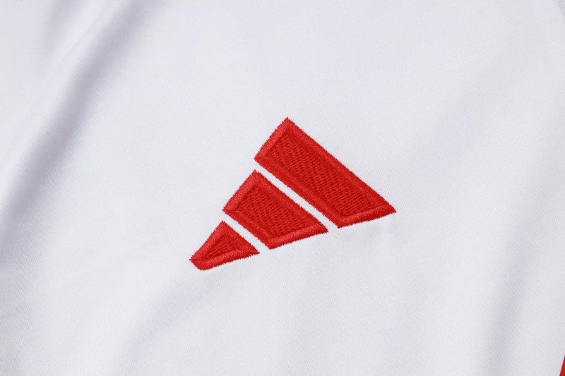 Conjunto de Treino Half Ziper Liverpool 2025/26 - Adidas Jaqueta + Calça - Branca/Preta