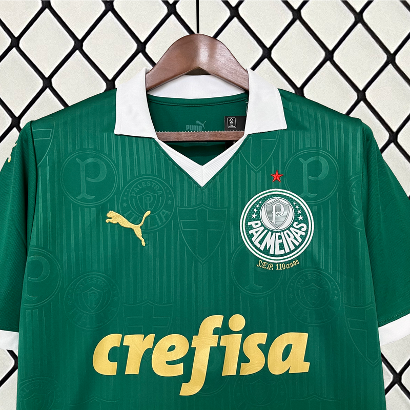 Camisa Palmeiras Home  2024/25 - Puma Torcedor Masculina - Verde/Dourado