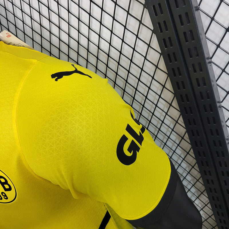 Camisa Borussia Dortmund Home 2023/24 - Puma Jogador Masculina - Amarela/Preta