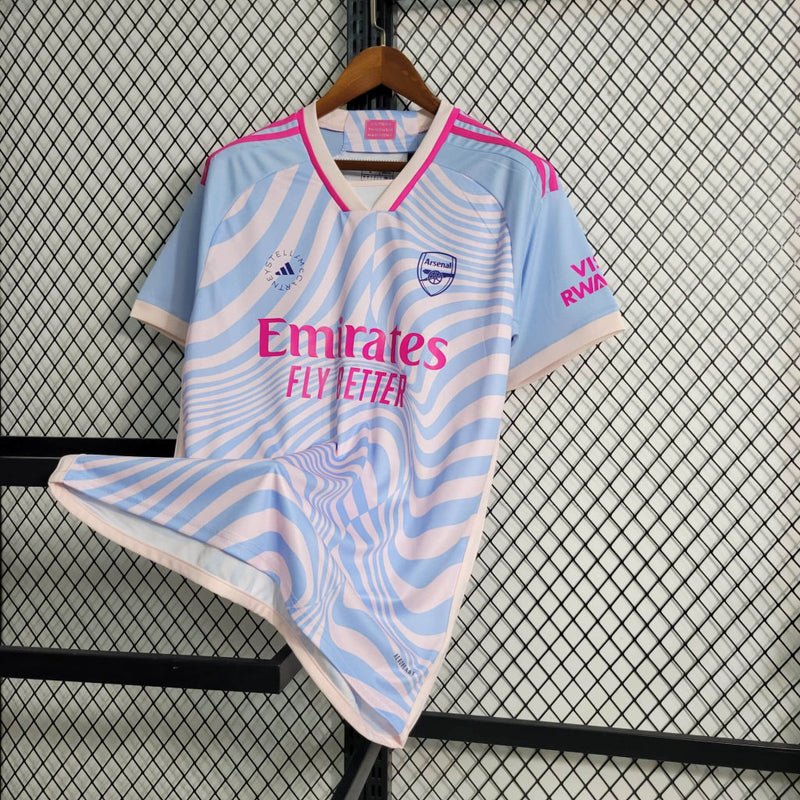 Camisa Arsenal Treino 2023/24 - Adidas Torcedor Masculina - Azul/Rosa
