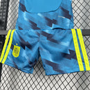Conjunto Kit Infantil Seleção Espanha Goleiro 2026/27 - Adidas Torcedor - Azul/Amarela