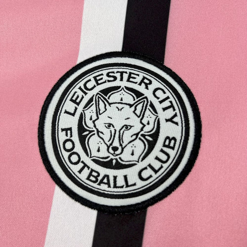 Camisa Leicester City Away 2025/26 - Adidas Torcedor Masculina - Rosa/Preta