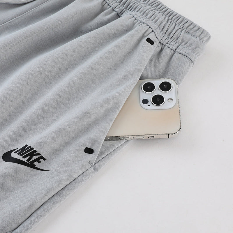 Kit Conjunto Nike Tech Fleece - Jaqueta e Calça- Cinza/Preta