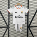 Conjunto Kit Infantil Real Madrid Home 2013/14 - Adidas Retrô - Branca/Laranja