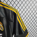 Camisa Pronta Entrega Real Madrid Away 1999/01 - Adidas Retrô Masculina - Preta/Laranja