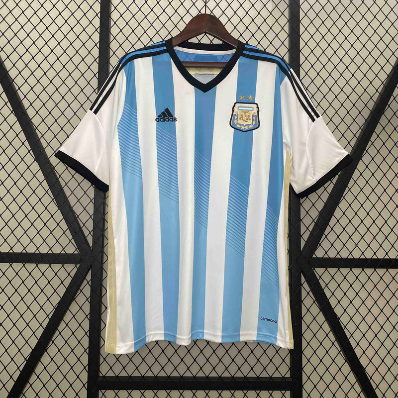 Camisa Seleção Argentina Home 2014/15 - Adidas Retrô Masculina - Branca/Azul