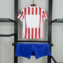 Conjunto Kit Infantil Atlético de Madrid Home 2025/26 - Nike Torcedor - Branca/Vermelha