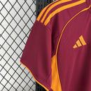 Camisa Pronta Entrega Roma Home 2025/26 - Adidas Torcedor Masculina - Bordo/Laranja