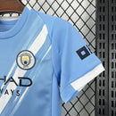 Conjunto Kit Infantil Manchester City Home 2025/26 - Puma Torcedor - Azul/Branca