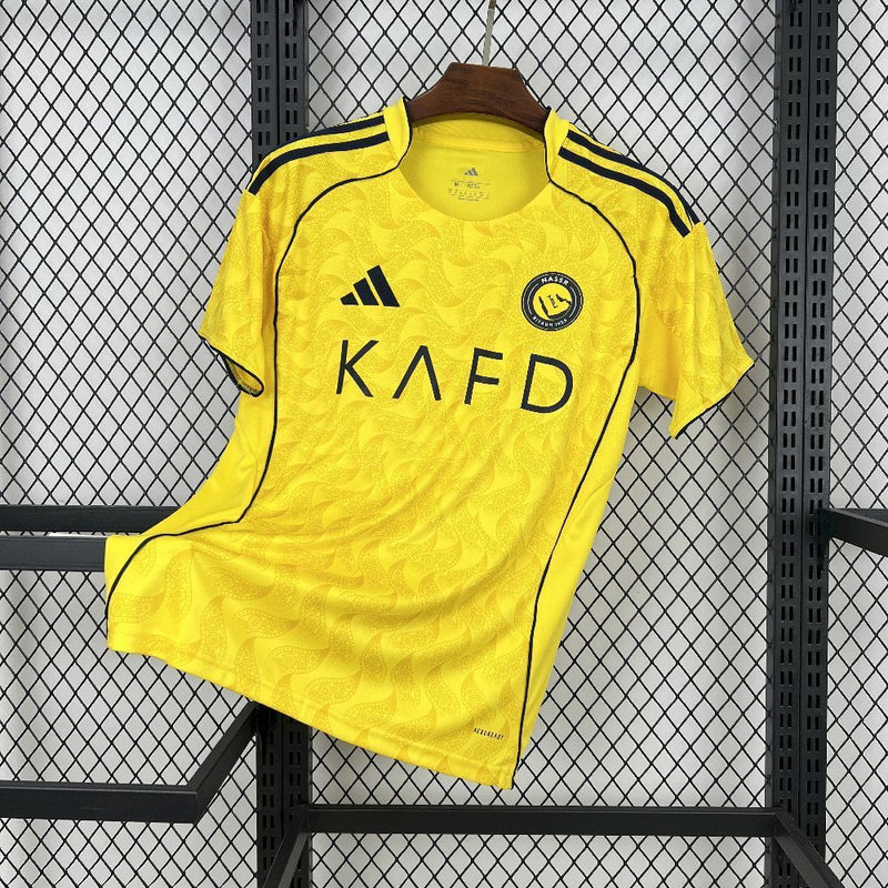 Camisa Al-Nassr Home 2025/26 - Adidas Torcedor Masculina - Amarela/Azul
