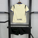 Conjunto Kit Infantil Barcelona Away 2025/26 - Torcedor - Bege/Preta