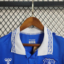 Camisa Everton Home 2023/24 - Hummel Torcedor Masculina - Azul/Branca