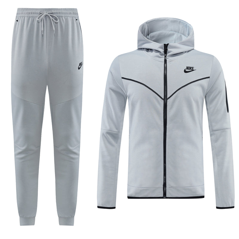 Kit Conjunto Nike Tech Fleece - Jaqueta e Calça- Cinza/Preta
