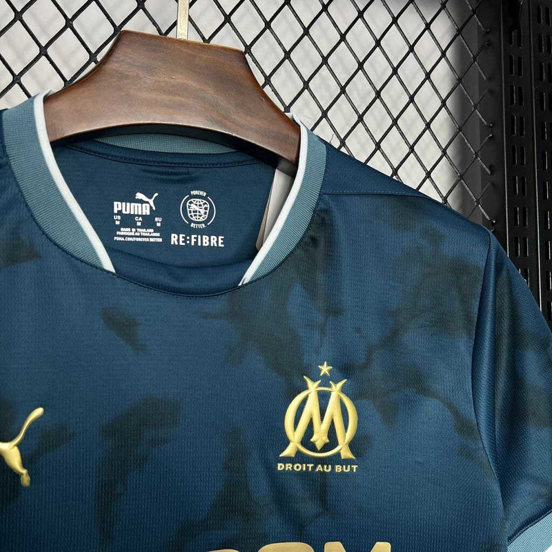 Camisa Olympique Marseille Away 2024/25 - Puma Torcedor Masculina - Azul/Dourada
