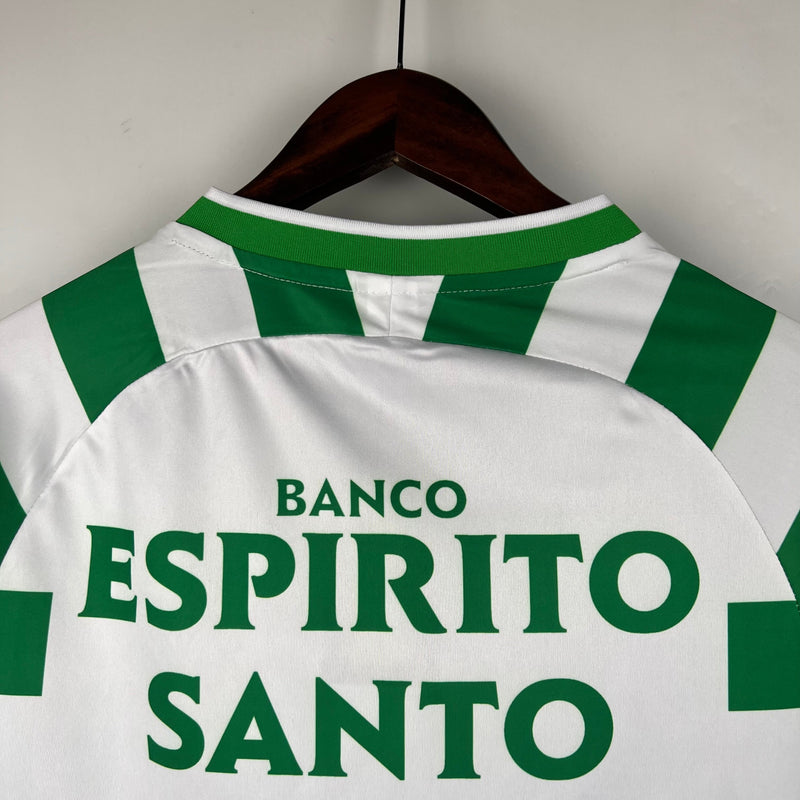 Camisa Sporting Home 2003/04 - Reebok Retrô Masculina - Branca/Verde