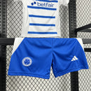 Conjunto Kit Infantil Cruzeiro Away 2026/27 - Adidas Torcedor - Branca/Azul