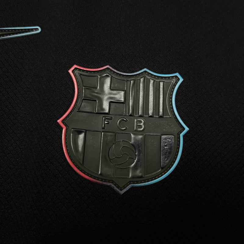 Camisa Barcelona Away 2024/25 - Nike Torcedor Masculina - Preta/Vermelha