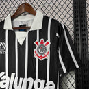 Camisa Corinthians Away 1990/91 - Finta Retrô Masculina - Preta/Branca