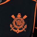 Camisa Pronta Entrega Corinthians Black 2025/26 - Nike Torcedor Masculina - Preta/Laranja
