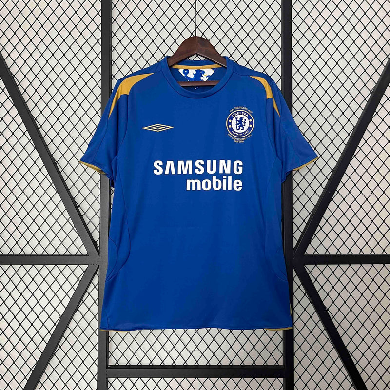 Camisa Chelsea Home 2005/06 - Umbro Retrô Masculina - Azul/Dourada