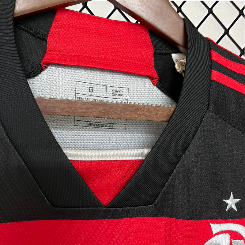 Camisa Flamengo Home  2024/25 - Adidas Torcedor Masculina - Vermelha/Preta