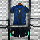 Conjunto Kit Infantil Seleção Brasil Away 2026/27 - Jordan Torcedor - Azul/Preta