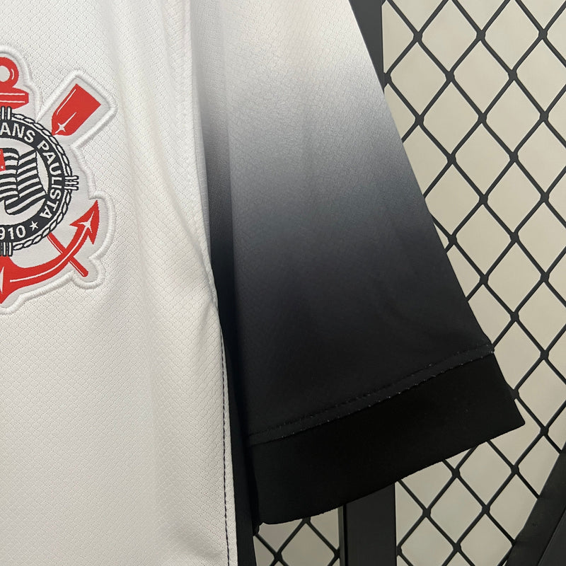 Camisa Corinthians Home 2024/25 - Nike Torcedor Masculina - Branca/Preta