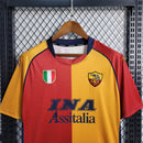Camisa Roma Home 2001/02 - Kappa Retrô Masculina - Bordo/Laranja