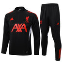Conjunto de Treino Half Ziper Liverpool 2025/26 - Adidas Jaqueta + Calça - Preta/Vermelha