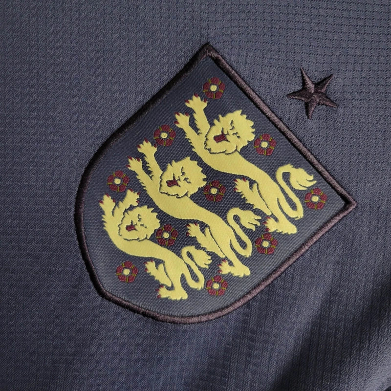 Camisa Manga Longa Seleção Inglaterra Away 2024/25 - Nike Torcedor Masculina - Azul/Dourada