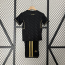 Conjunto Kit Infantil Real Madrid Away 2011/12 - Adidas Retrô - Preta/Dourada
