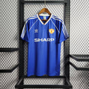 Camisa Manchester United Away 1988 - Adidas Retrô Masculina - Azul/Branca