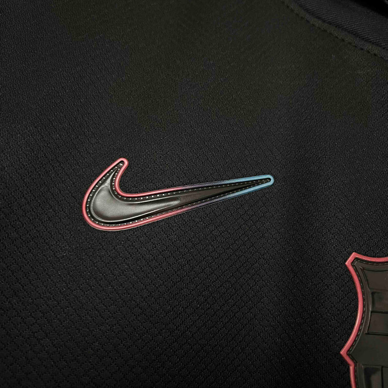 Camisa Barcelona Away 2024/25 - Nike Torcedor Masculina - Preta/Vermelha
