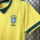 Conjunto Kit Infantil Seleção Brasil Home 2026/27 - Nike Torcedor - Amarela/Verde