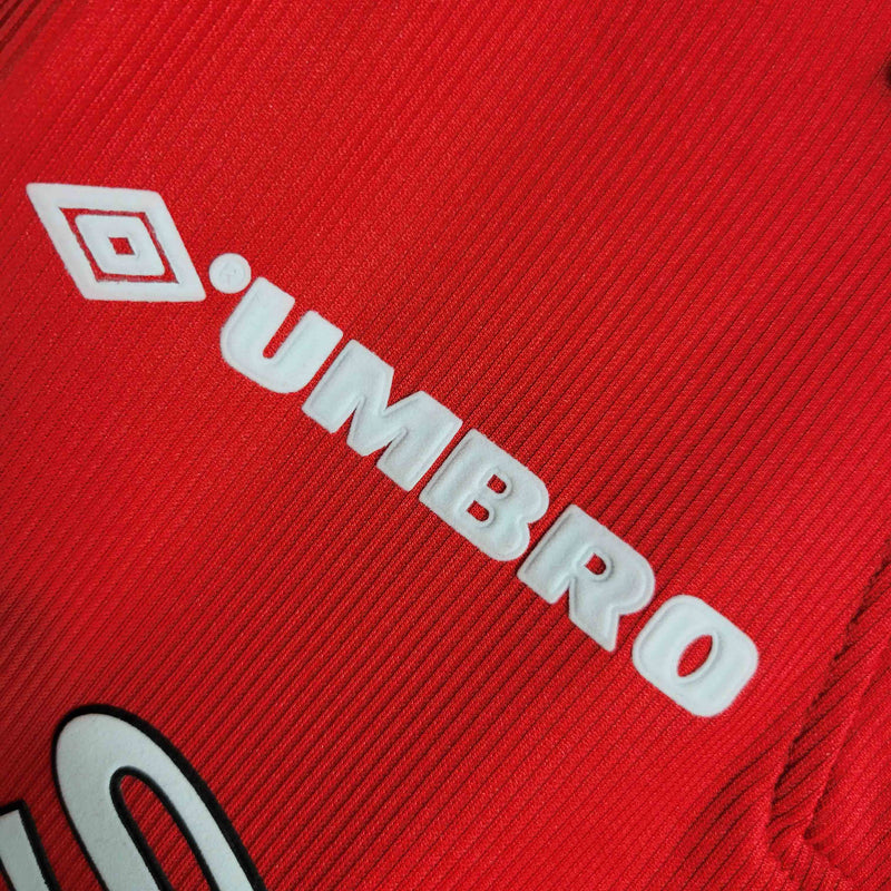 Camisa Manchester United Home 1998/99 - Umbro Retrô Masculina - Vermelha/Preta