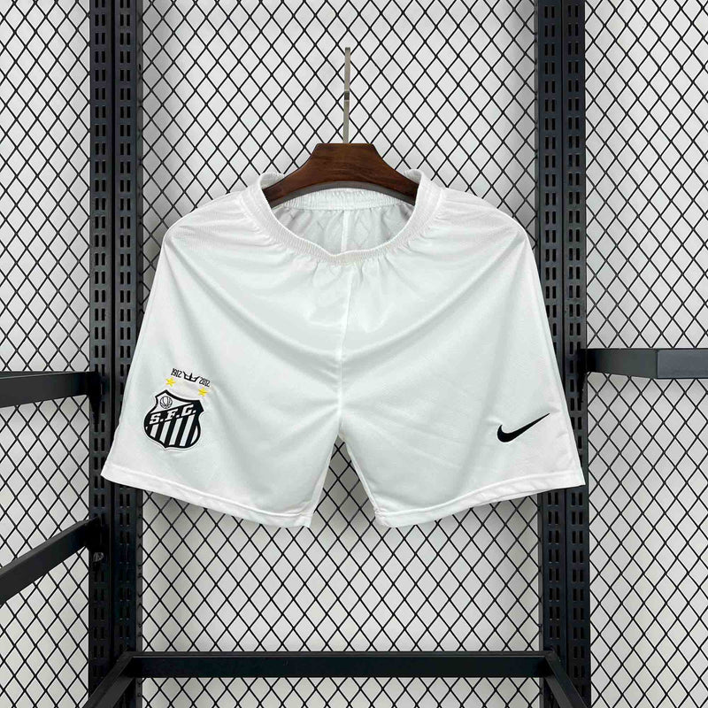 Shorts Santos Home 2011/12 - Nike Retrô Masculina - Branca/Preta