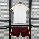 Conjunto Kit Infantil Seleção Espanha Away 2026/27 - Adidas Torcedor - Branca/Bordo