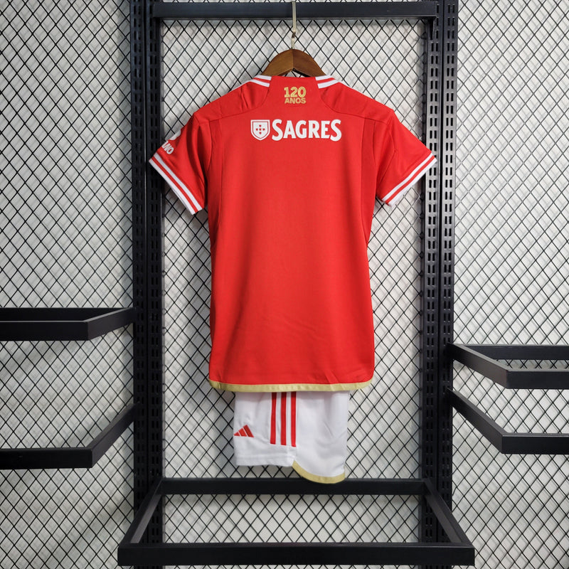 Kit Infantil Benfica Home 2023/24 - Adidas Torcedor - Vermelha/Branca