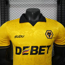 Camisa Wolves Home 2025/26 - Sudu Jogador Masculina - Amarela/Preta