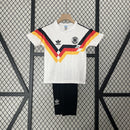 Conjunto Kit Infantil Seleção Alemanha Home 1990/91 - Adidas Retrô - Branca/Preta