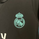 Conjunto Kit Infantil Real Madrid Away 2017/18 - Adidas Retrô - Preta/Azul
