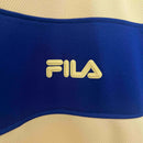 Camisa Seleção Escócia Away 2002/03 - Fila Retrô Masculina - Amarela/Azul