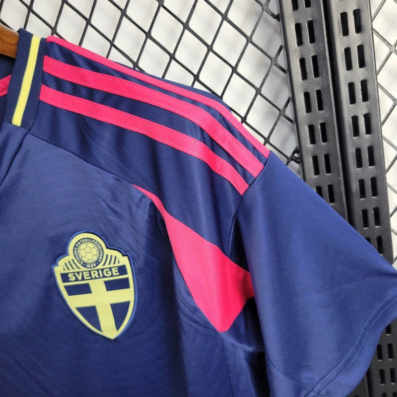 Camisa Seleção Suécia Away 2024/25 - Adidas Torcedor Masculina - Azul/Vermelha