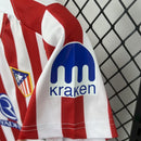 Conjunto Kit Infantil Atlético de Madrid Home 2025/26 - Nike Torcedor - Branca/Vermelha