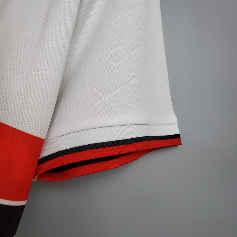 Camisa Milan Away 1993/94 - Lotto Retrô Masculina - Branca/Vermelha