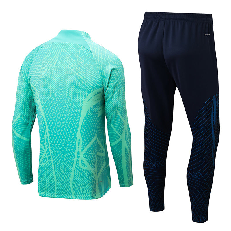 Conjunto Half Ziper Seleção Brasil 2022/23 - Nike Jaqueta + Calça - Vede/Azul