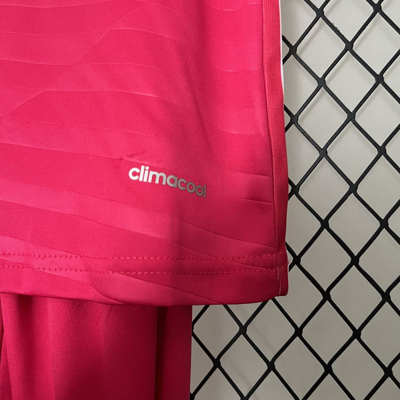 Kit Infantil Real Madrid Away 2014/15 - Adidas Retrô - Rosa